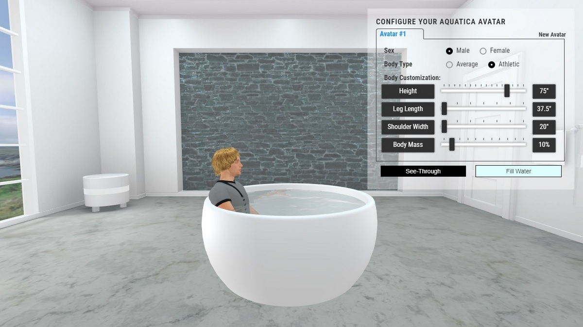 Aura Bathtub 3D Body Position